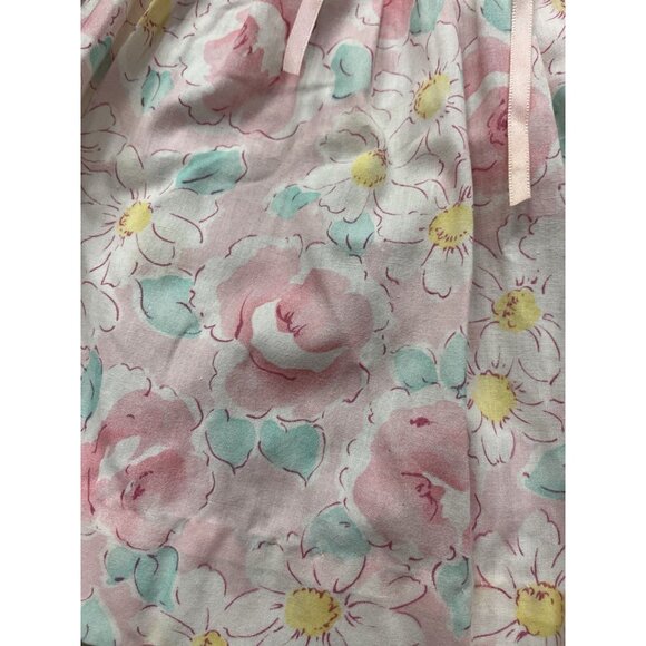 Vintage Girls Dress 12 Months Party Floral Pink Blue Bib Lace Flower 80s 90s - Picture 4 of 8